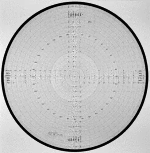 Epure étalon rigide Radius and protractor chart D=500 mm