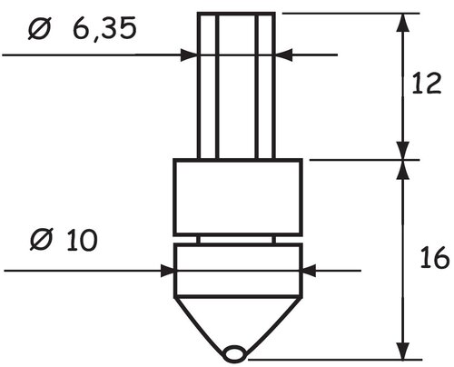 Pénétrateur pour durométre Ø bille 1/16" ROCKWELL