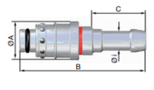 Fiche droite pour tuyau Ø8mm