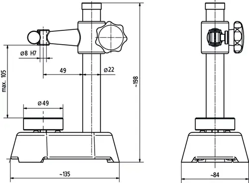 Table support avec platine en acier D50mm Flat Anvil