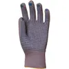 Gants nylon gris tricoté, picots bleus 1 face TF