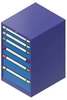 Tiroir Largeur 1005 mm, profondeur 695 mm Hauteur frontale 100 mm, 75 kg Bleu clair NCS S 1060-R80 B