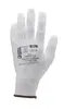 Gants polyester blanc, paume end.PU blanc T06
