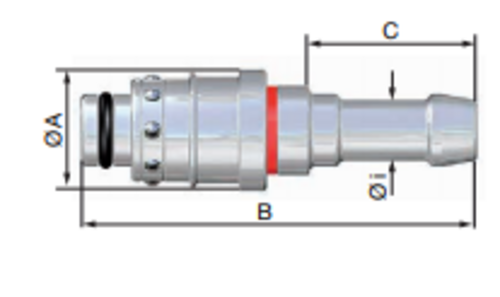 Fiche droite pour tuyau Ø10mm