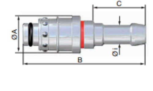 Fiche droite pour tuyau Ø12,5mm