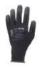 Gants polyester noir, paume end.PU noir T06