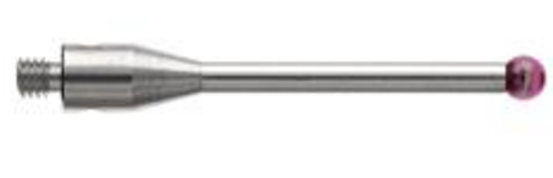 bille rubis Ø2xL20 mm tige inox Ø1,4 Lg utile 14 mm