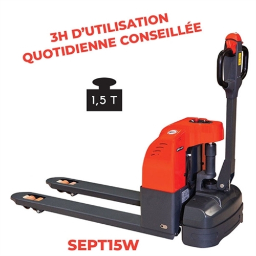 Transpalette électrique 1500 kg 1150 mm / 540 mm