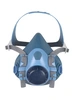 Demi-masque respiratoire en silicone, adapter à 2 filtres à baïonnette