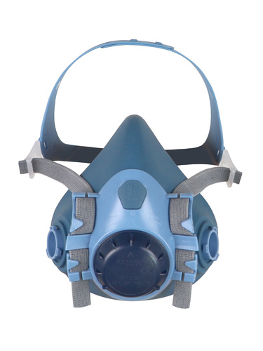 Demi-masque respiratoire en silicone, adapter à 2 filtres à baïonnette