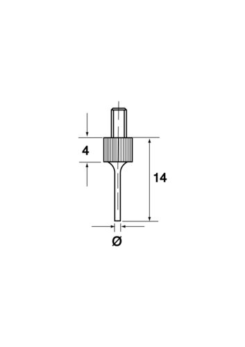 Touche pour comparateurs à levier (Filetage M2,5 x 0,45)