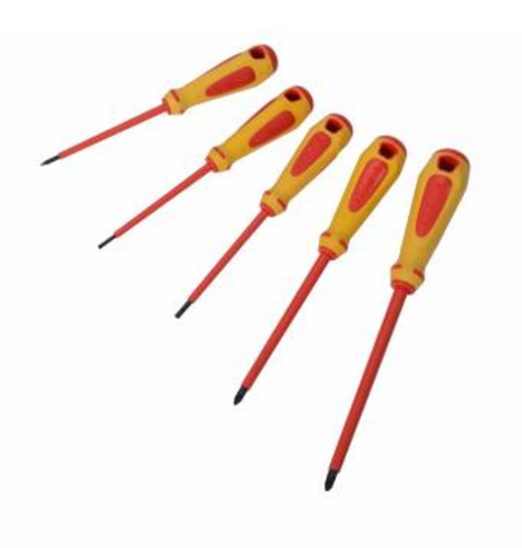 Jeu de 5 tournevis isolés 1000v fente et Pozidriv