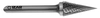 FRAISE LIME ROTATIVE CARBURE NORME-SKM (M) CONIQUE - 9255 - 06,00X06,00 mm DENT.1