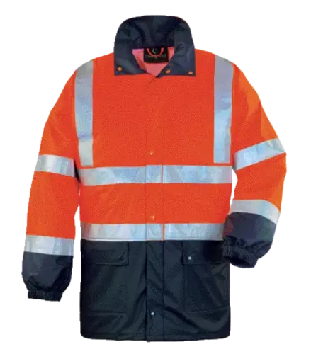 HARBOR Veste PU hi-viz orange/marine, 3M classe 3