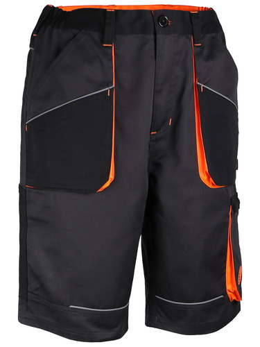 SHORT POLY/COT GRIS/ORANGE