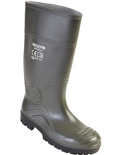 Botte de sécurité PVC verte embout acier SRC